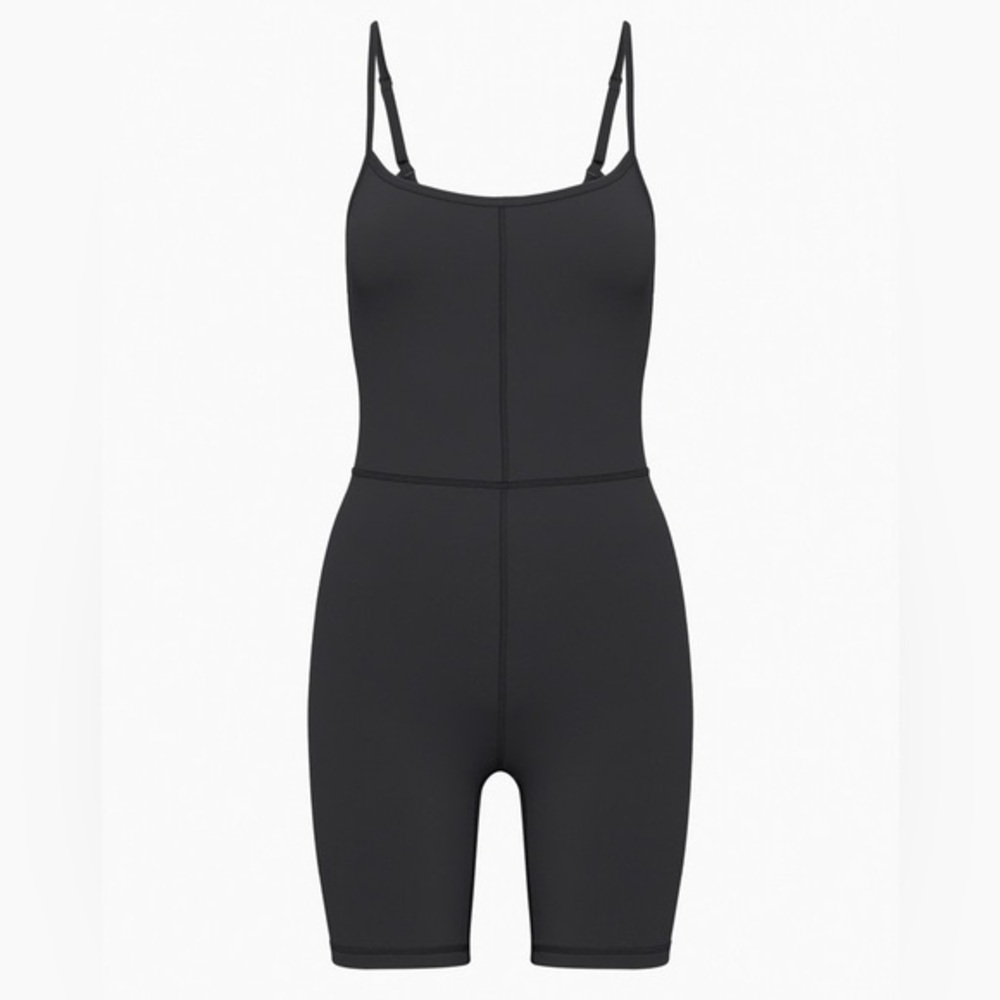 Wilfred Black Fitted Spaghetti-Strap Jumpsuit Romper